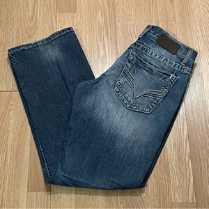 BKE Men’s Jake 30R (31x32) Bootleg Fit Jeans Dark Blue Denim Western Cowboy